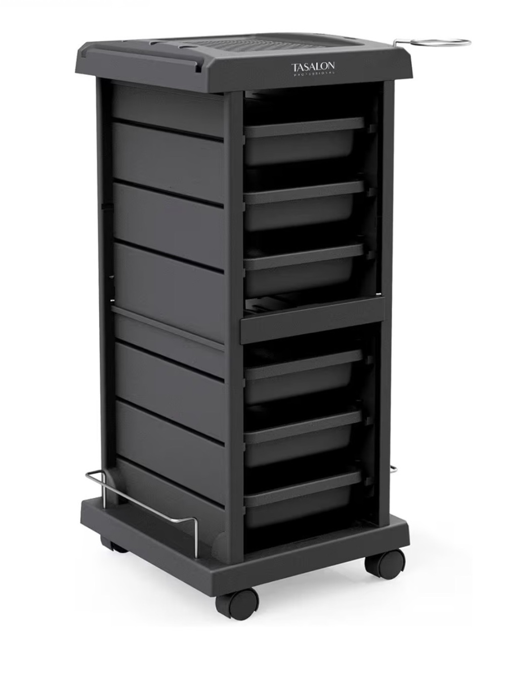 Tasalon Black Rolling Storage Salon💇‍♀️Cart with Removable Trays